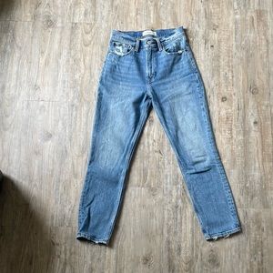 A&F High rise mom ankle jeans